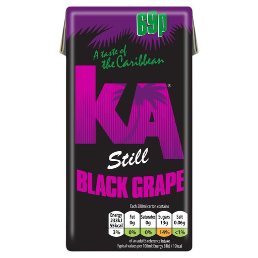 KA Still Black Grape Juice, 288ml (Case of 27) - BritishGram.com