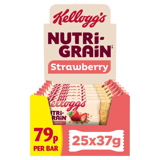 Kellogg's Nutri - grain Strawberry Snack Bar 37g (Box of 25) - BritishGram.com