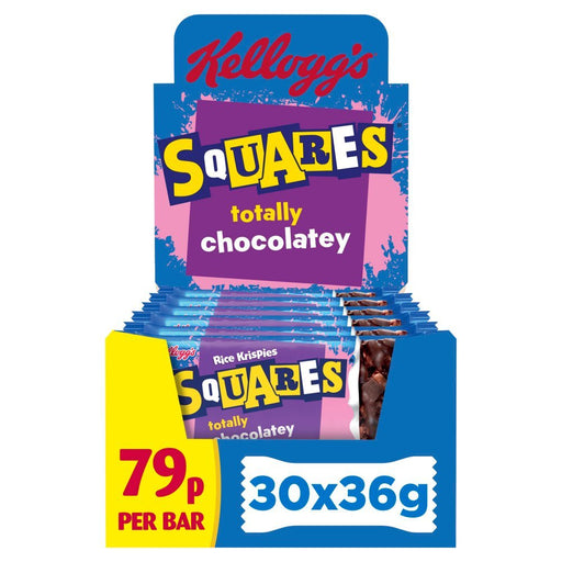 Kellogg's Rice Krispies Squares Chocolate 36g (Box of 30) - BritishGram.com