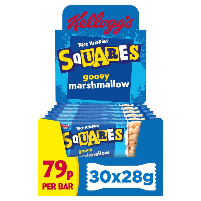 Kellogg's Rice Krispies Squares Marshmallow Bar 28g (Box of 30) - BritishGram.com