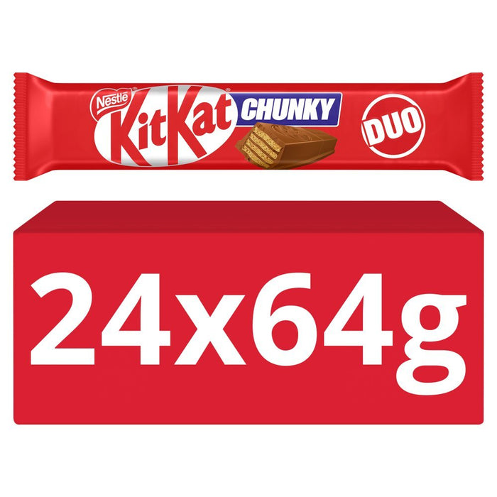 KitKat Chunky Duo Milk Chocolate Bar 64g (Box of 24) - BritishGram.com