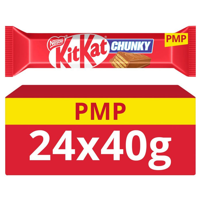 KitKat Chunky Milk Chocolate Bar PMP 40g (Box of 24) - BritishGram.com