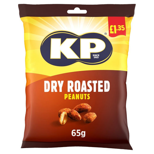 KP Dry Roasted Peanuts 65g (Pack of 16) - BritishGram.com