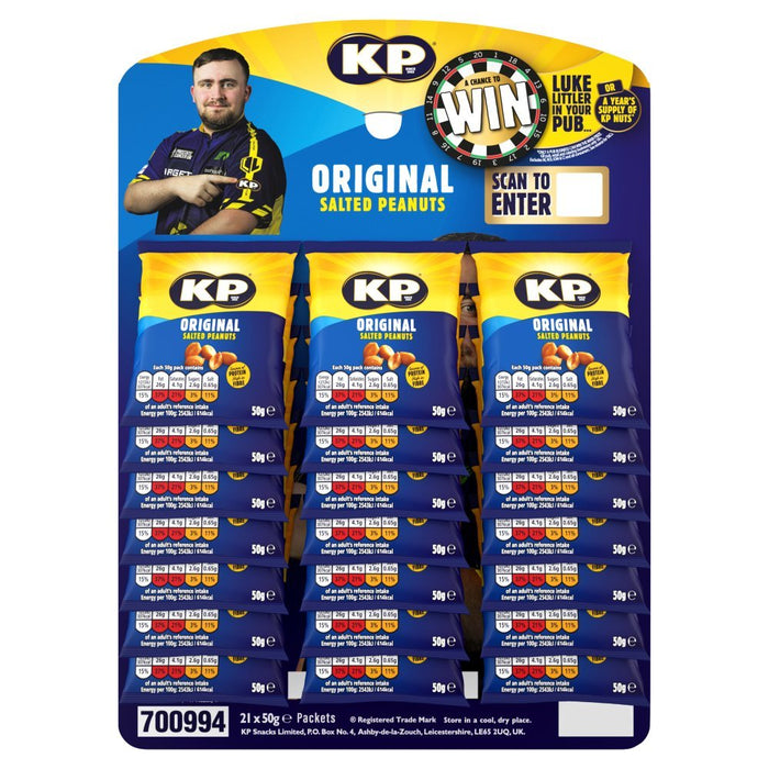 KP Original Salted Peanuts 50g (Pack of 21) - BritishGram.com