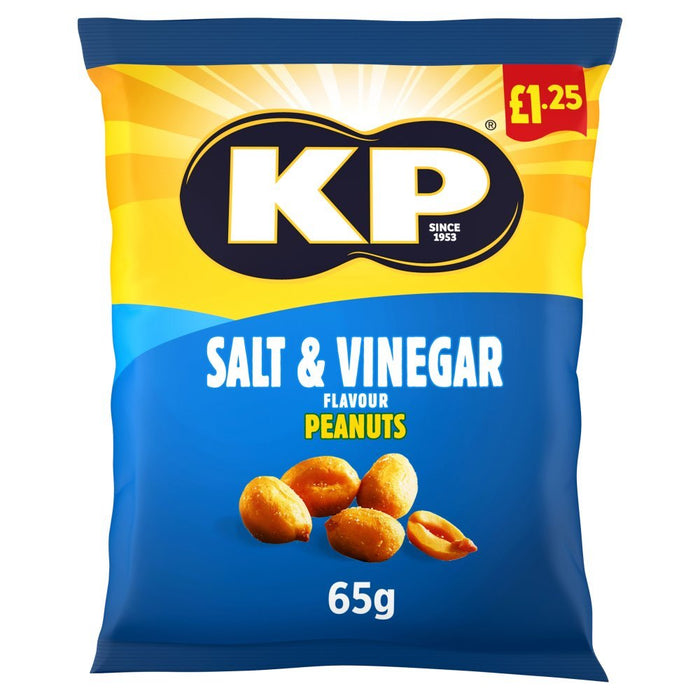 KP Salt & Vinegar Peanuts 65g (Pack of 16) - BritishGram.com