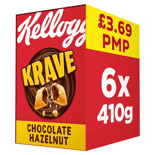 Krave Chocolate Hazelnut Flavour Cereal PMP 410g (Case of 6) - BritishGram.com