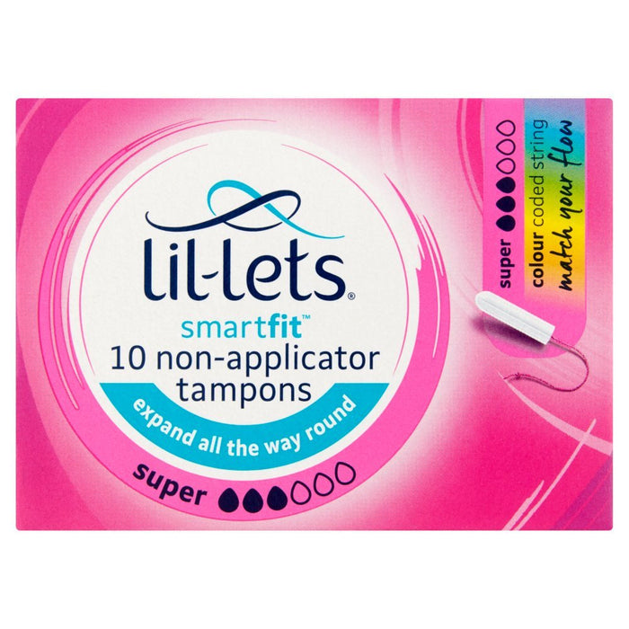 Lil - Lets Smartfit 10 Non - Applicator Tampons Super (Box of 8) - BritishGram.com