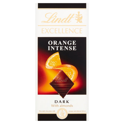 Lindt EXCELLENCE Dark Orange Chocolate Bar 100g - BritishGram.com