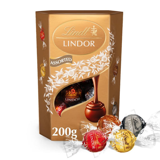 Lindt Lindor Assorted Chocolate Truffles Box 200g (Case of 8) - BritishGram.com