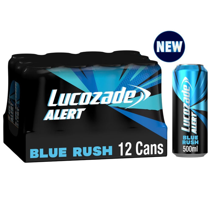 Lucozade Alert Energy Drink Blue Rush PMP 500ml (Case of 12) - BritishGram.com