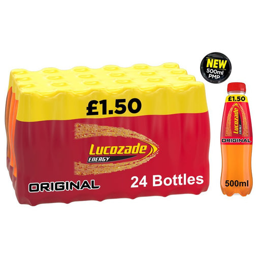 Lucozade Energy Drink Original PMP 500ml (Case of 24) - BritishGram.com