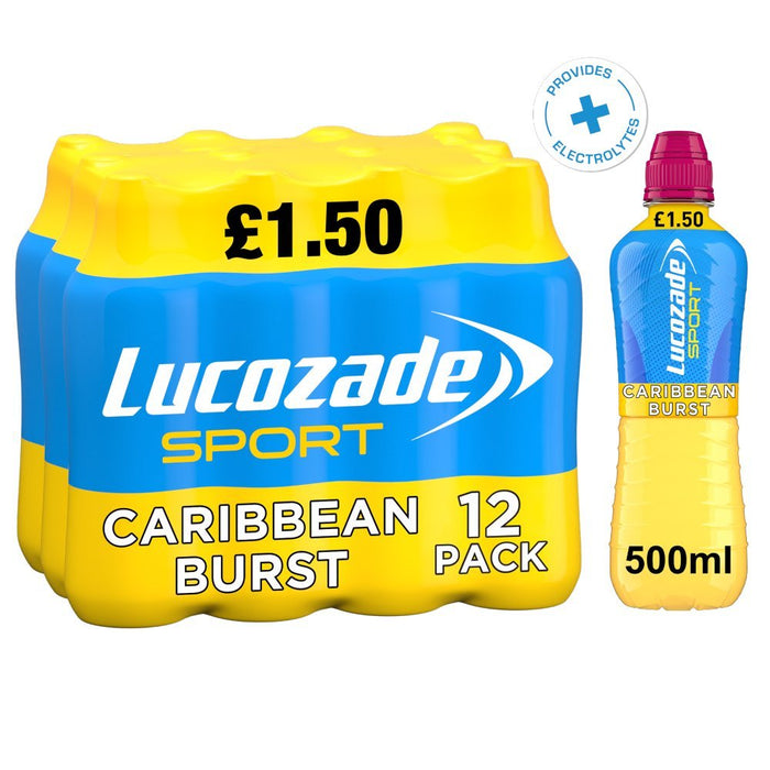Lucozade Sport Drink Caribbean Burst PMP 500ml (Case of 12) - BritishGram.com
