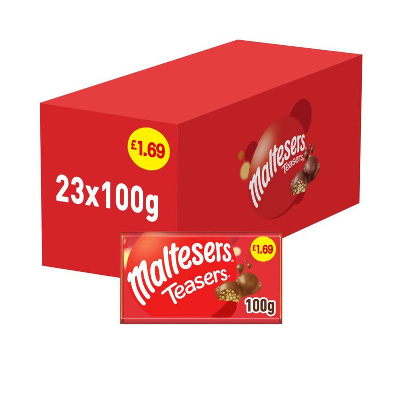 Maltesers Teasers Chocolate PMP 100g (Box of 23) - BritishGram.com
