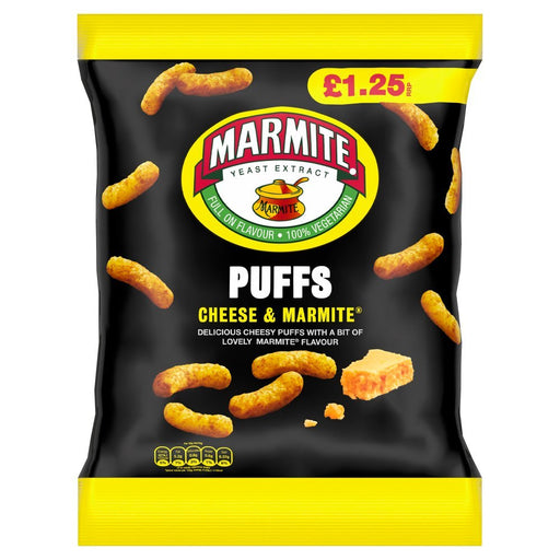 Marmite Yeast Extract Cheese & Marmite Puffs 60g (Box of 18) - BritishGram.com