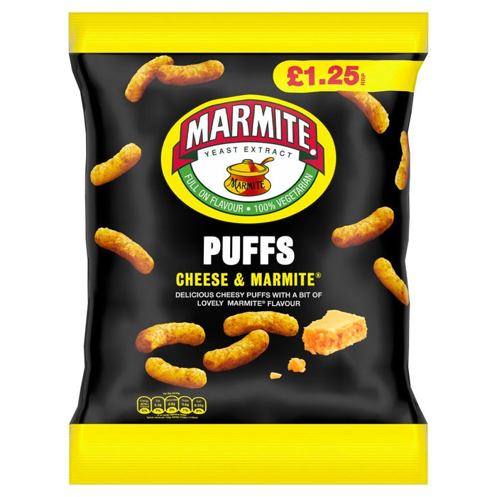 Marmite Yeast Extract Cheese & Marmite Puffs 60g (Box of 18) - BritishGram.com
