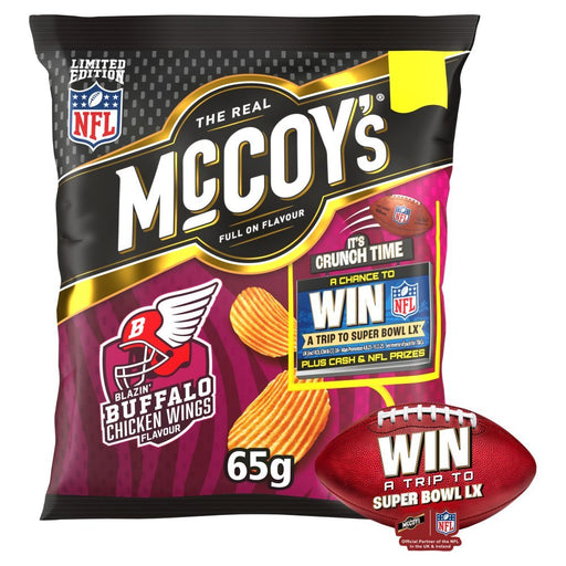McCoy's Blazin' Buffalo Chicken Wings Crisps 65g (Box of 20) - BritishGram.com