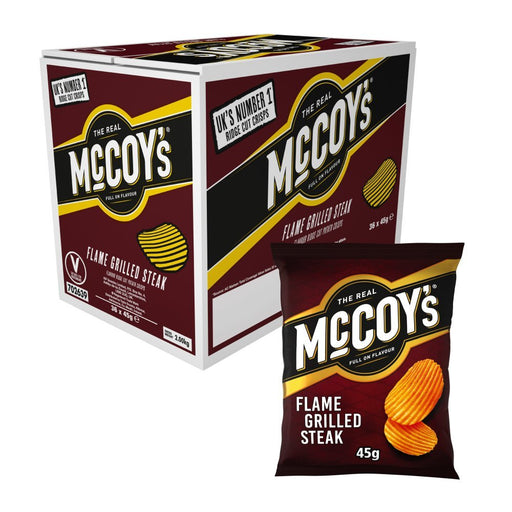 McCoy's Flame Grilled Steak Grab Bag Crisps 45g (Box of 26) - BritishGram.com