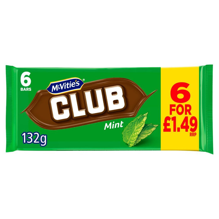 McVitie's Club Mint 6 x 22g (Box of 12) - BritishGram.com