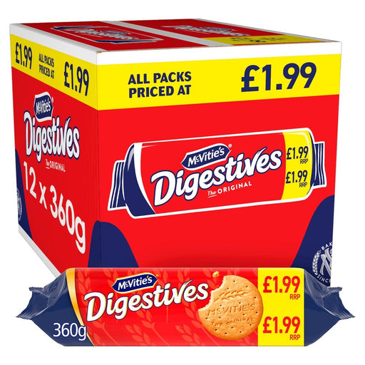 McVitie's Digestives Biscuits 360g (Box of 12) - BritishGram.com