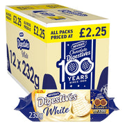 McVitie's Digestives White Chocolate PMP 232g (Box of 12) - BritishGram.com