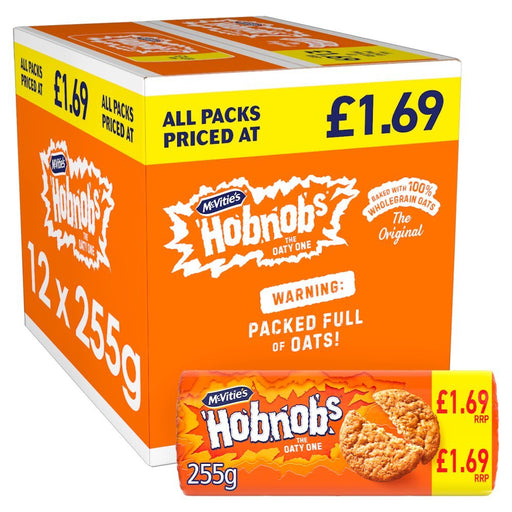McVitie's Hobnobs Biscuits 255g (Box of 12) - BritishGram.com