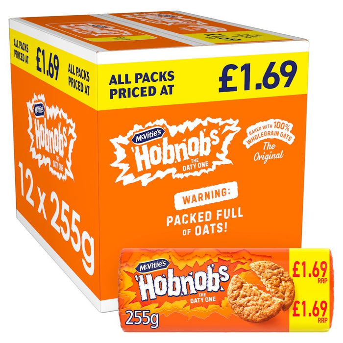 McVitie's Hobnobs Biscuits 255g (Box of 12) - BritishGram.com