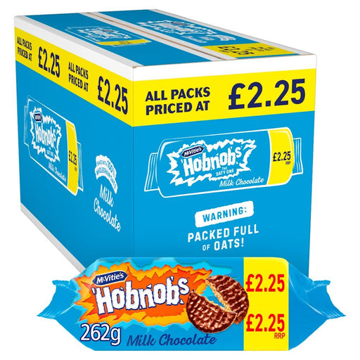 McVitie's Hobnobs Milk Chocolate Biscuits, 262g (Box of 15) - BritishGram.com