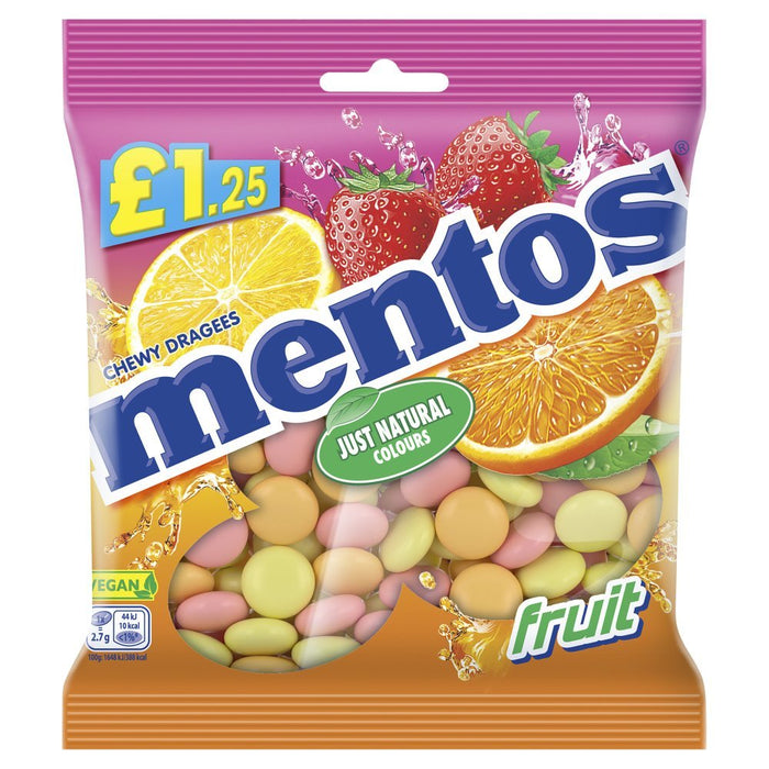 Mentos Fruit Bag PMP 135g (Box of 12) - BritishGram.com