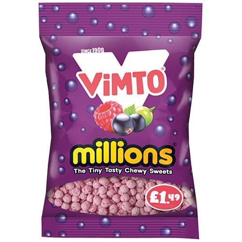 Millions Vimto Bags PMP 110g (Case of 12) - BritishGram.com