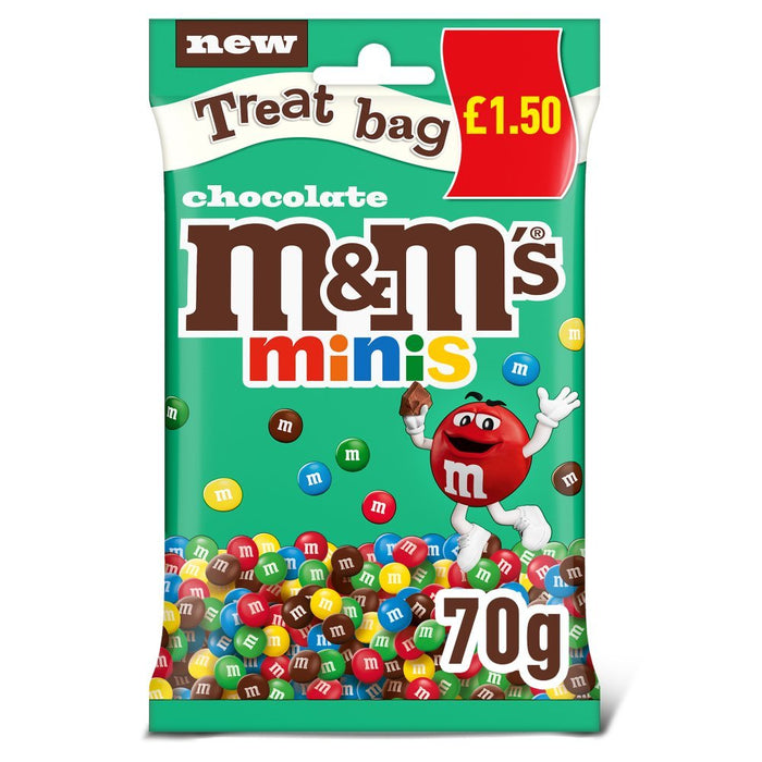 M&M's Minis Bites Milk Chocolate Treat Bag PMP 70g (Box of 16) - BritishGram.com