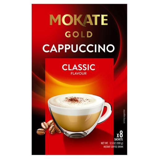 Mokate Gold Cappuccino Classic Flavour Instant Coffee Drink 8 x 12.5g PMP (Box of 12) - BritishGram.com
