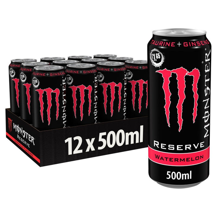 Monster Energy Drink Reserve Watermelon PMP 500ml (Case of 12) - BritishGram.com