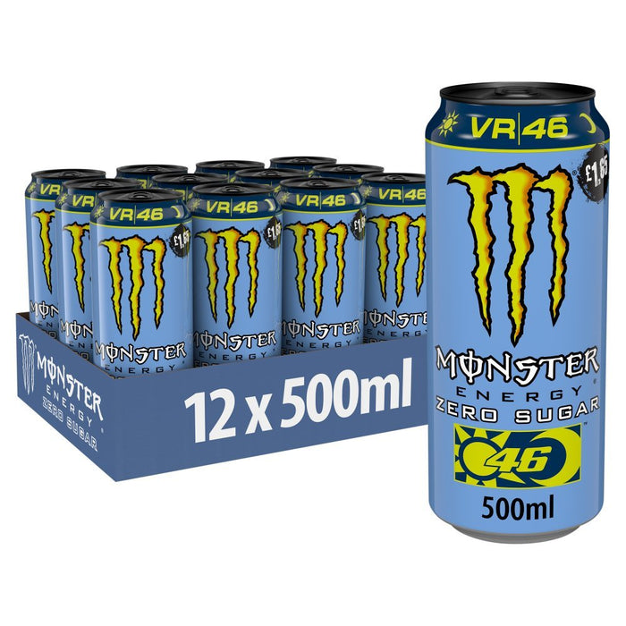 Monster Energy Drink Rossi VR46 Zero Sugar 500ml (Case of 12) - BritishGram.com