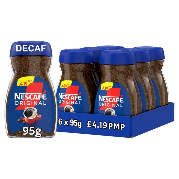 Nescafe Original Decaf Instant Coffee PMP 95g (Case of 6) - BritishGram.com