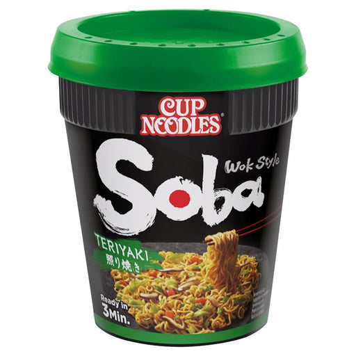Nissin Soba Teriyaki Instant Wok Style Noodles Pot 90g (Box of 8) - BritishGram.com