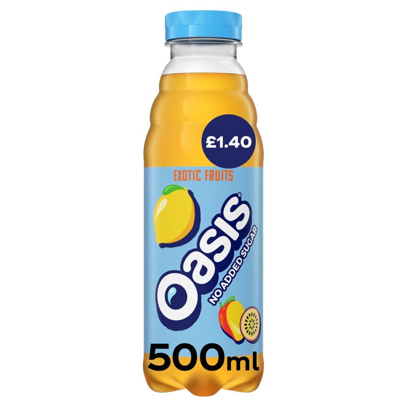 Oasis Zero Exotic Fruits PMP 500ml (Case of 12) - BritishGram.com