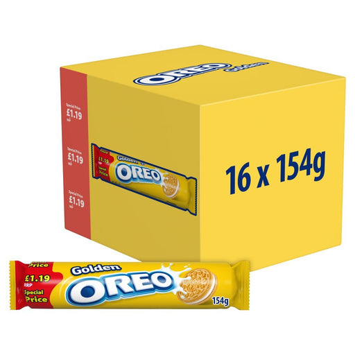 Oreo Golden Sandwich Biscuits 154g (Box of 16) - BritishGram.com