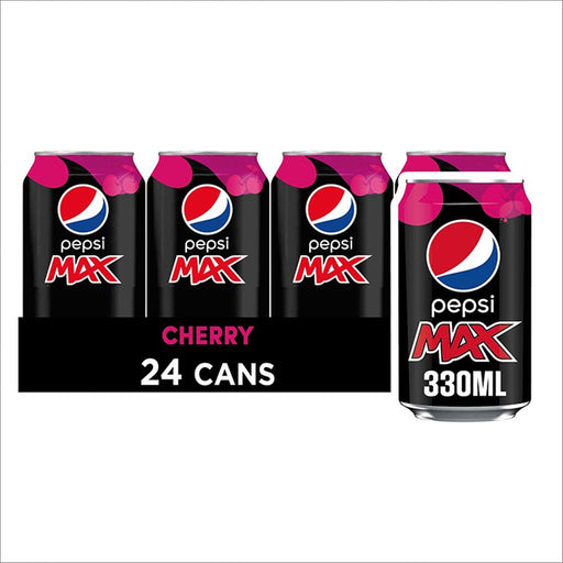 Pepsi Max Cherry No Sugar NON PMP 330ml (Case of 24) - BritishGram.com