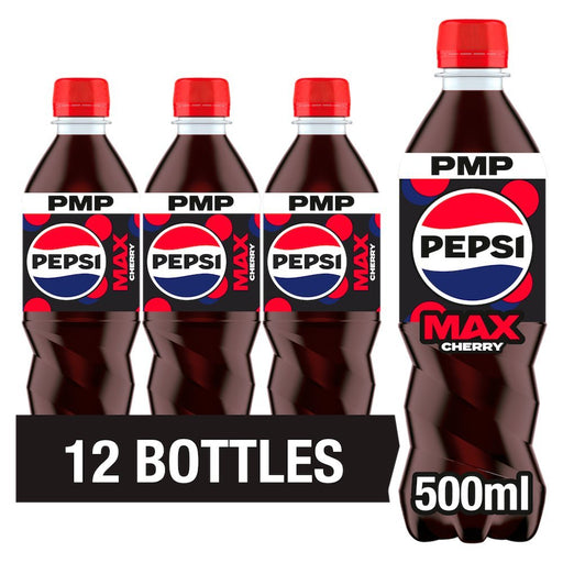Pepsi Max Cherry No Sugar PMP 500ml (Case of 12) - BritishGram.com