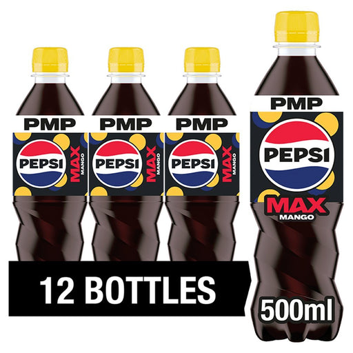 Pepsi Max Mango No Sugar PMP 500ml (Case of 12) - BritishGram.com