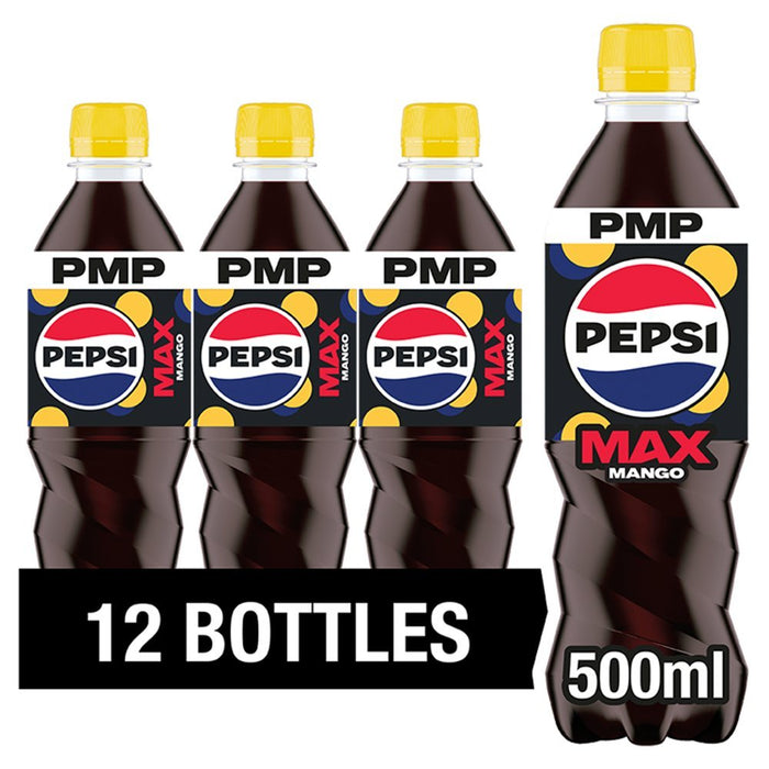 Pepsi Max Mango No Sugar PMP 500ml (Case of 12) - BritishGram.com