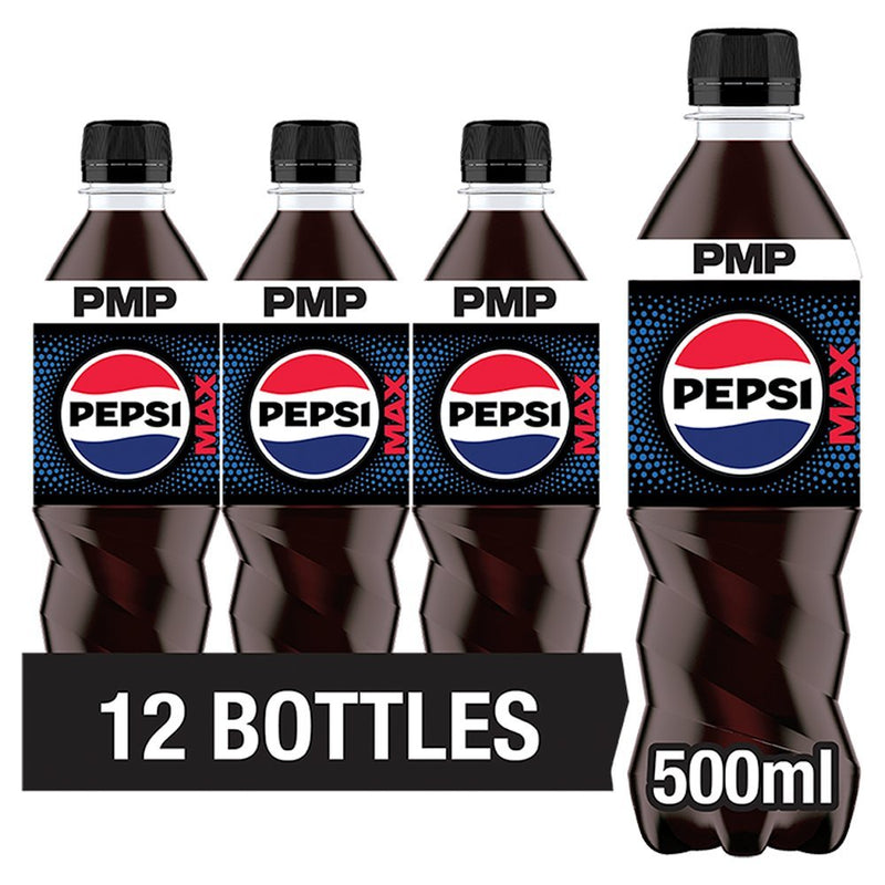 Pepsi Max No Sugar 500ml PMP (Case of 12) - BritishGram.com