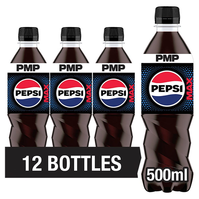 Pepsi Max No Sugar 500ml PMP (Case of 12) - BritishGram.com