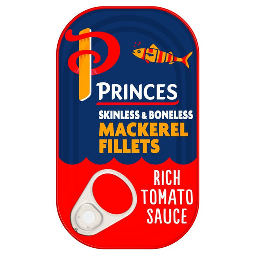 Princes Mackerel Fillets in a Rich Tomato Sauce 125g (Case of 10) - BritishGram.com