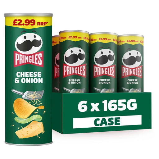 Pringles Cheese & Onion PMP 165g (Case of 6) - BritishGram.com
