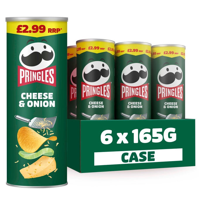 Pringles Cheese & Onion PMP 165g (Case of 6) - BritishGram.com