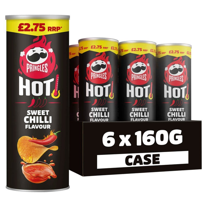 Pringles Hot Sweet Chilli Sharing Crisps 160g (Case of 6) - BritishGram.com