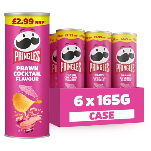 Pringles Prawn Cocktail PMP 165g (Case of 6) - BritishGram.com