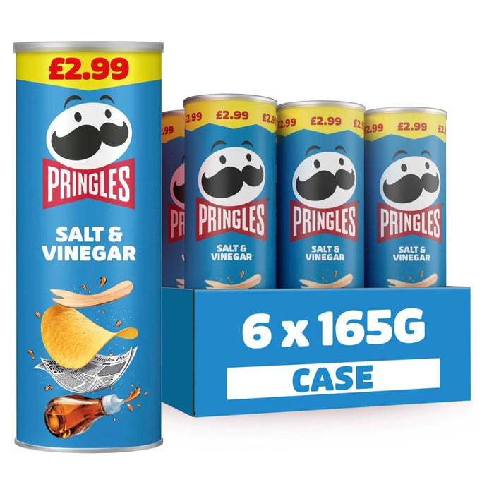 Pringles Salt & Vinegar PMP 165g (Case of 6) - BritishGram.com