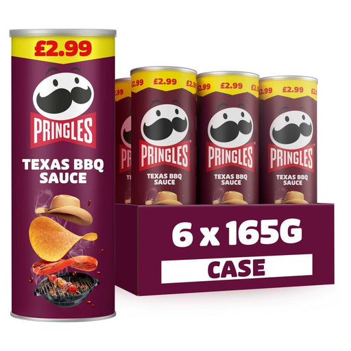 Pringles Texas BBQ Sauce Crisps PMP 165g (Case of 6) - BritishGram.com